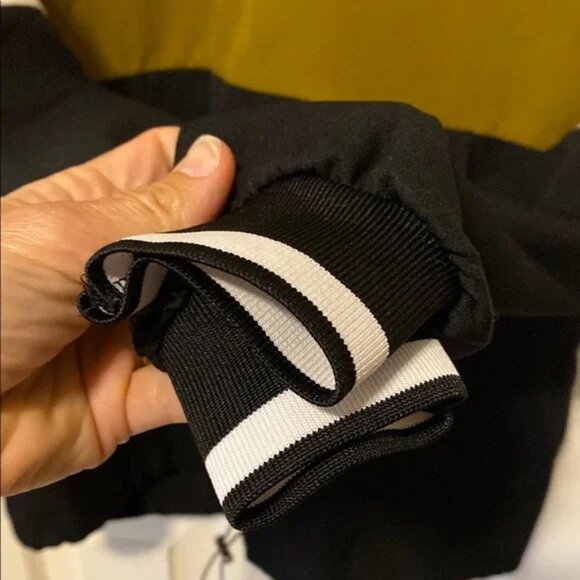 Olive Green Black White Colour block Hoodie Sweatshirt - Picture 5 of 5